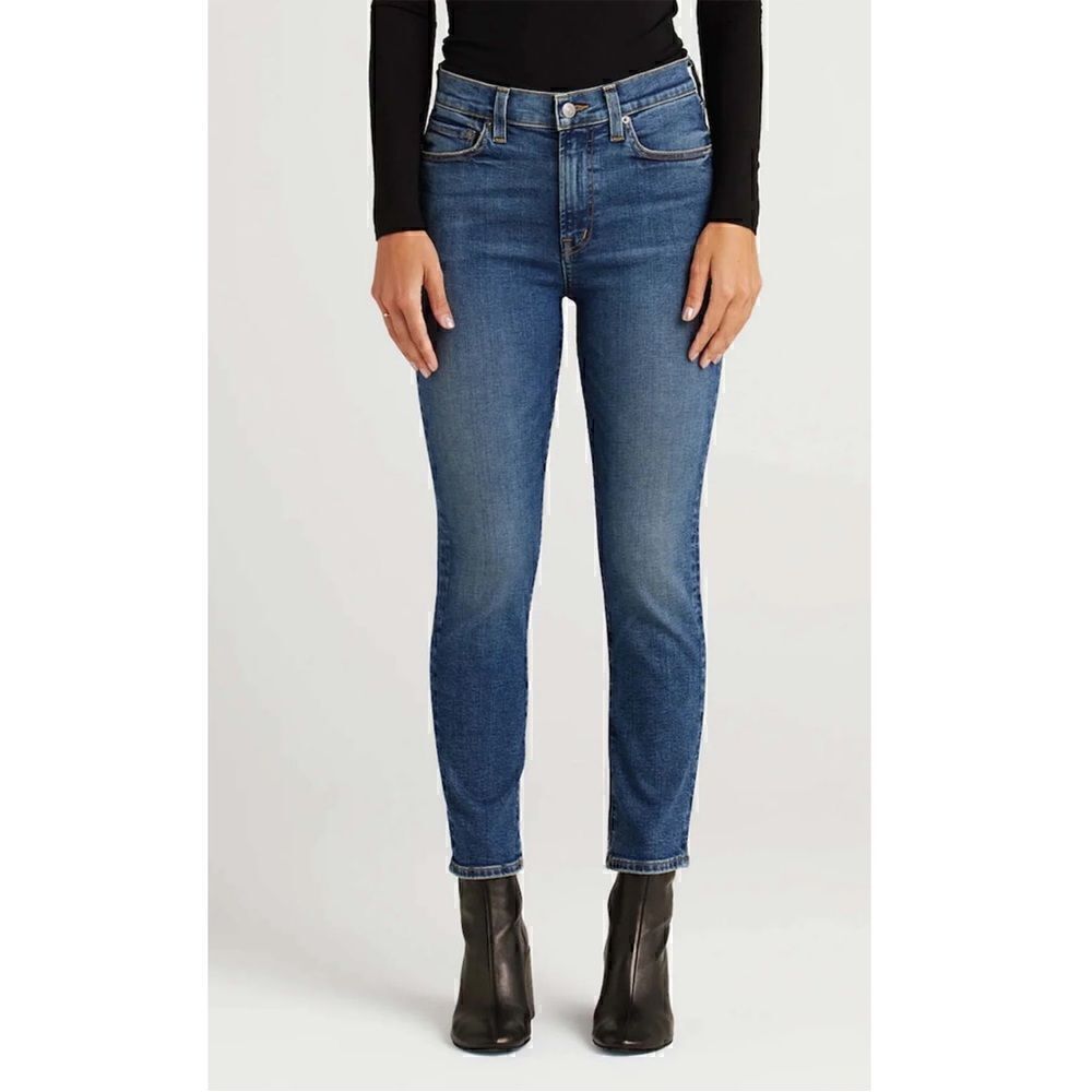 Edwin Bree High Waist Ankle Stretch Blue Denim Classic Straight Leg Jeans Sz 29